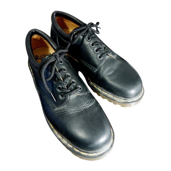 DOC MARTENS! DR. MARTEN BLACK GENUINE LEATHER, HEAVY TREAD AIR WEAR OXFORDS! 12M main image 5